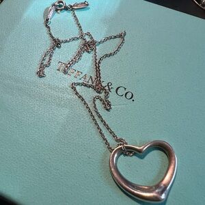 Tiffany & Co. Elsa Peretti large heart necklace with chain 16 inches.